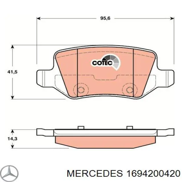 Колодки дисковые  Mercedes 1694200420 цена, от 15.38 USD