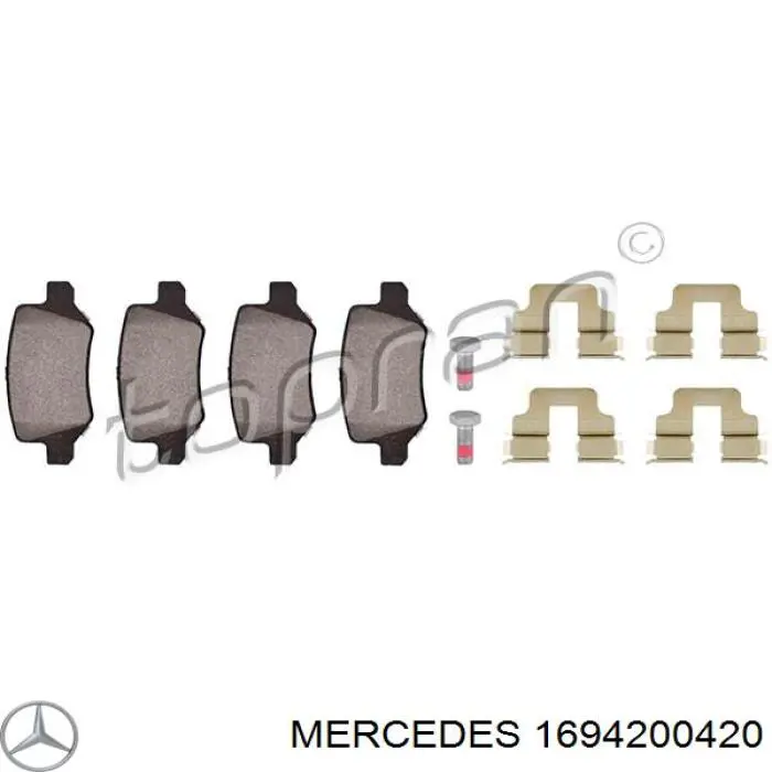 Купить 1694200420 Mercedes Колодки тормозные задние, дисковые
