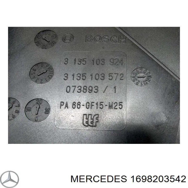 Купить 1698203142 Mercedes Электровентилятор охлаждения в сборе (мотор+крыльчатка)