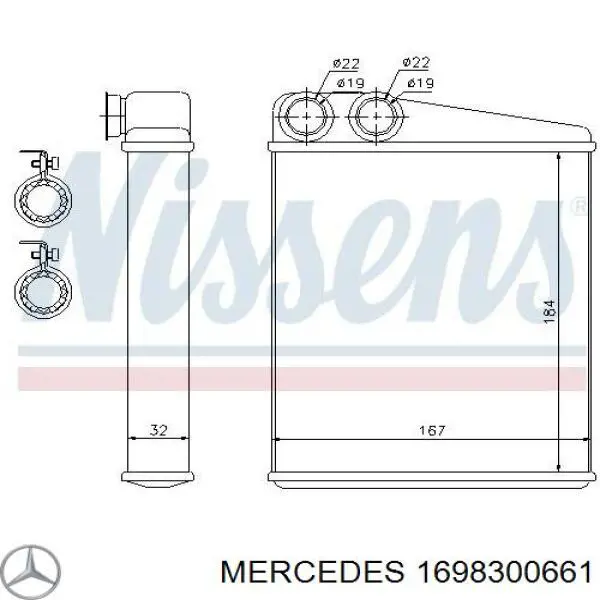 Радиатор печки 1698300661 Mercedes