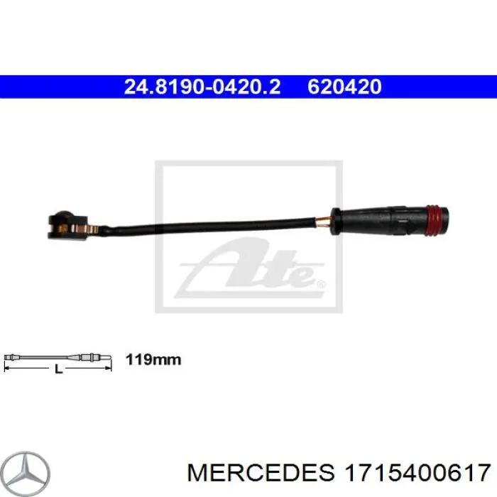1715400617 Mercedes sensor dianteiro de desgaste das sapatas do freio