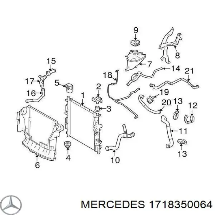 1718350064 Mercedes помпа водяная (насос охлаждения, дополнительный электрический)