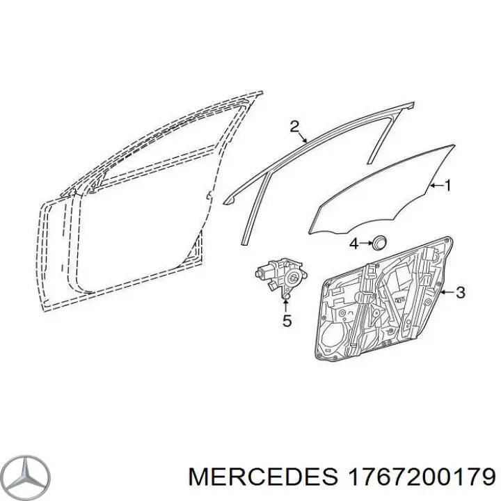 1767200179 Mercedes mecanismo de acionamento de vidro da porta dianteira esquerda