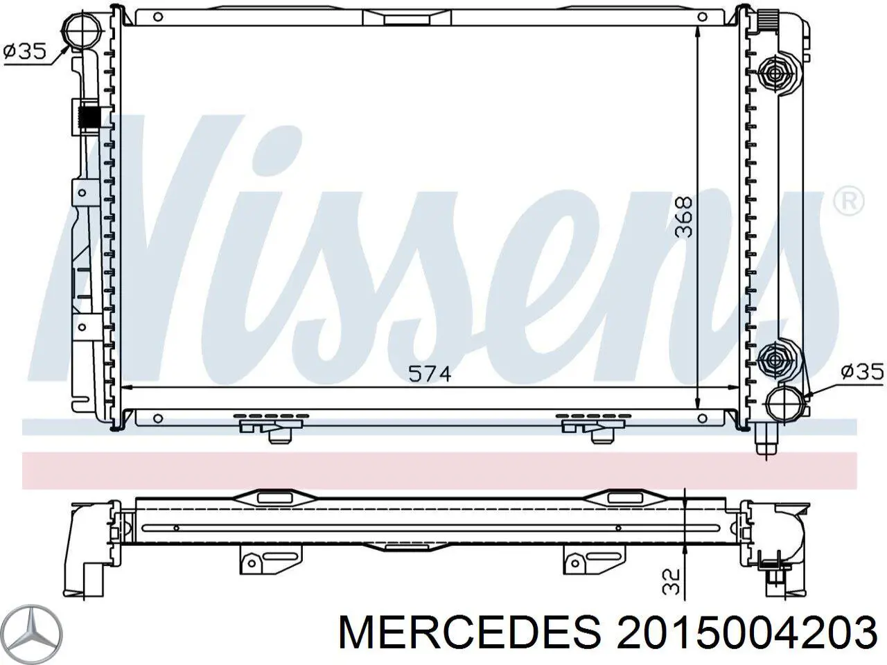 Радиатор 2015004203 Mercedes