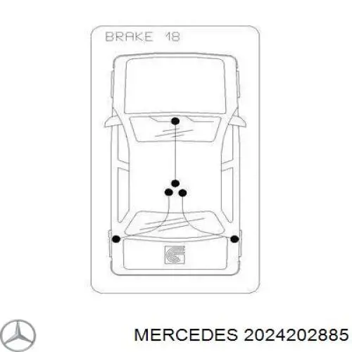 Трос ручника задний правый Mercedes 2024202885