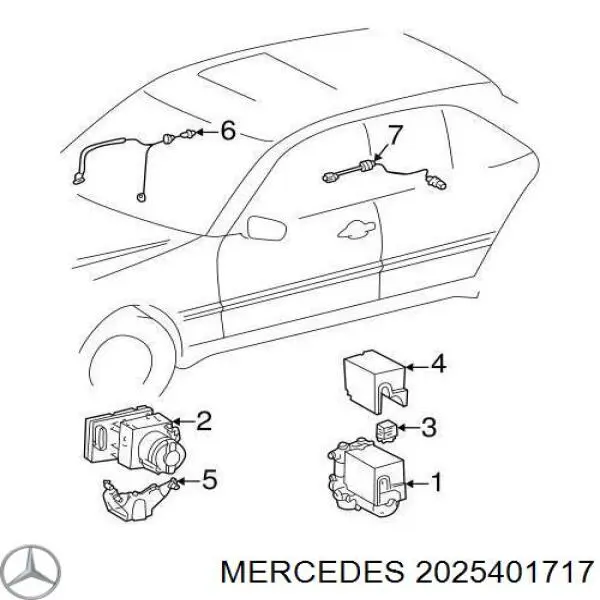 202 540 17 17 Mercedes датчик абс (abs передний левый)