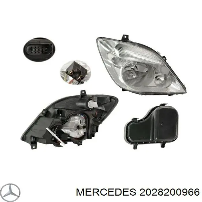 Купить A2028201766 Mercedes Стекло фары левой