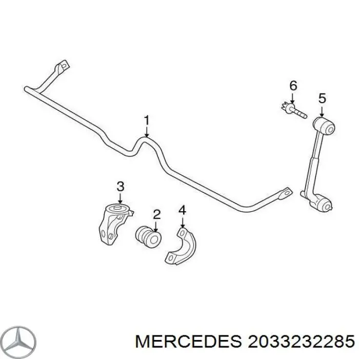 Купить 2033232285 Mercedes Втулка заднего стабилизатора