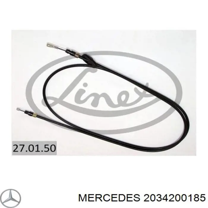 2034200185 Mercedes трос ручного тормоза передний