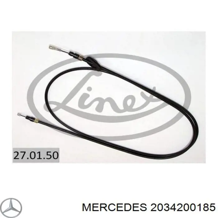 2034200185 Mercedes Трос стояночного тормоза передний
