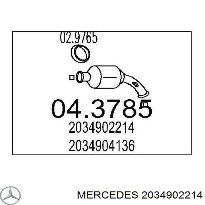 2034902214 Mercedes катализатор