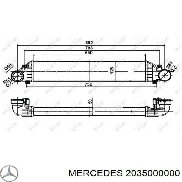 2035000000 Mercedes radiador de intercooler