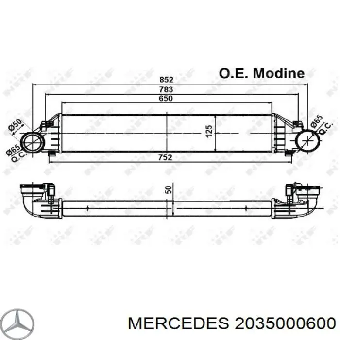 2035000600 Mercedes radiador de intercooler
