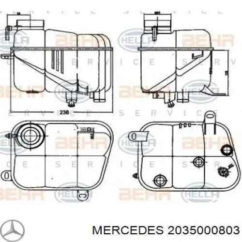 Радиатор охлаждения двигателя Mercedes 2035000803 цена, от 128.74 USD