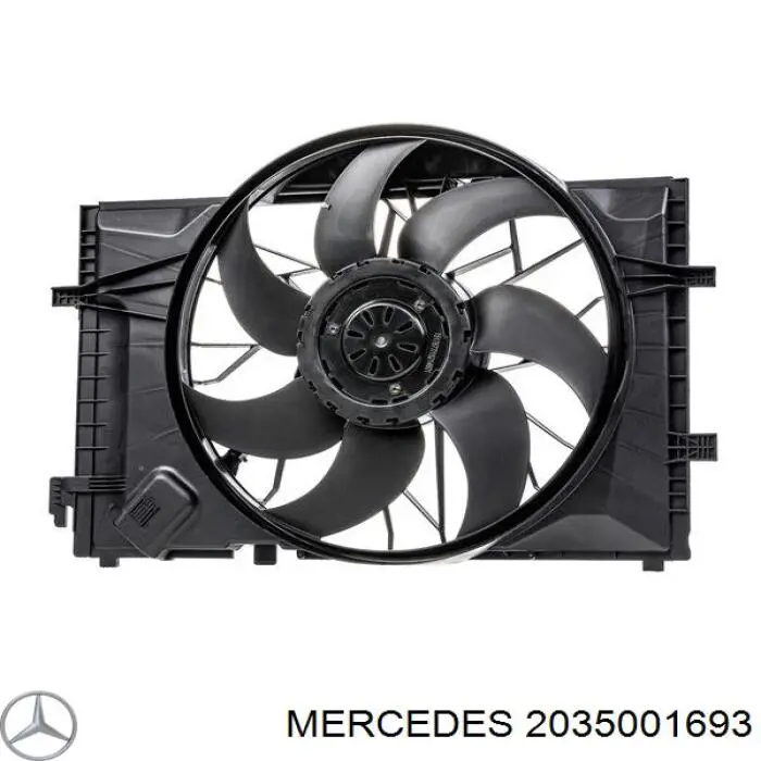 Диффузор радиатора охлаждения в сборе с крыльчаткой Mercedes A2035400788
