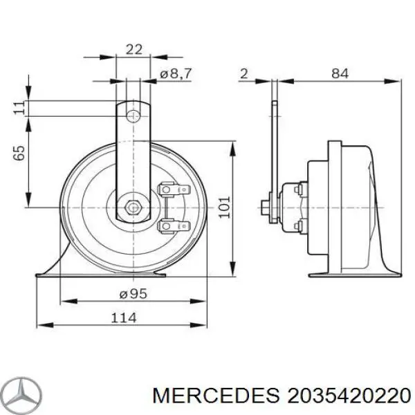 0045427420 Mercedes сигнал звуковой (клаксон)