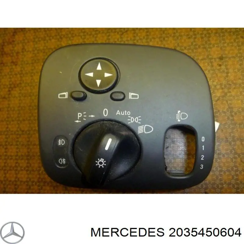 Переключатель многопозиционный для стояночного света, света фар и задней противотуманной фары на Mercedes C (CL203)
