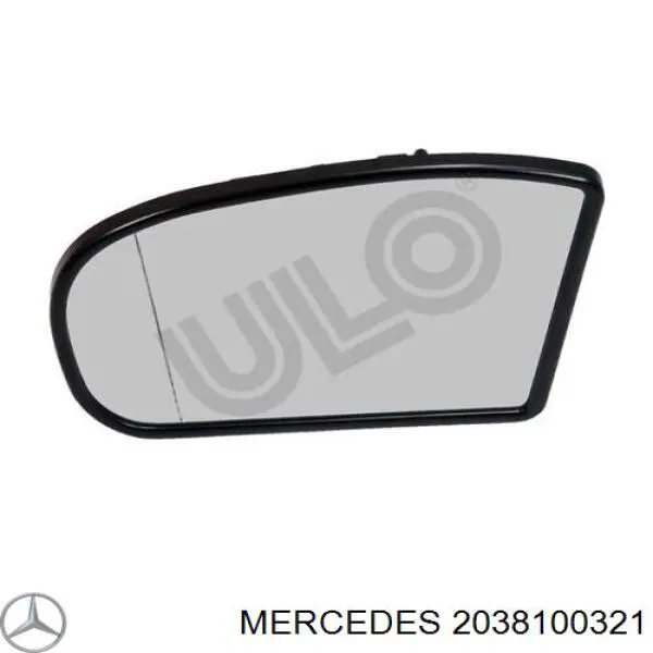 Стекло зеркала заднего вида, левого на Mercedes C (CL203)