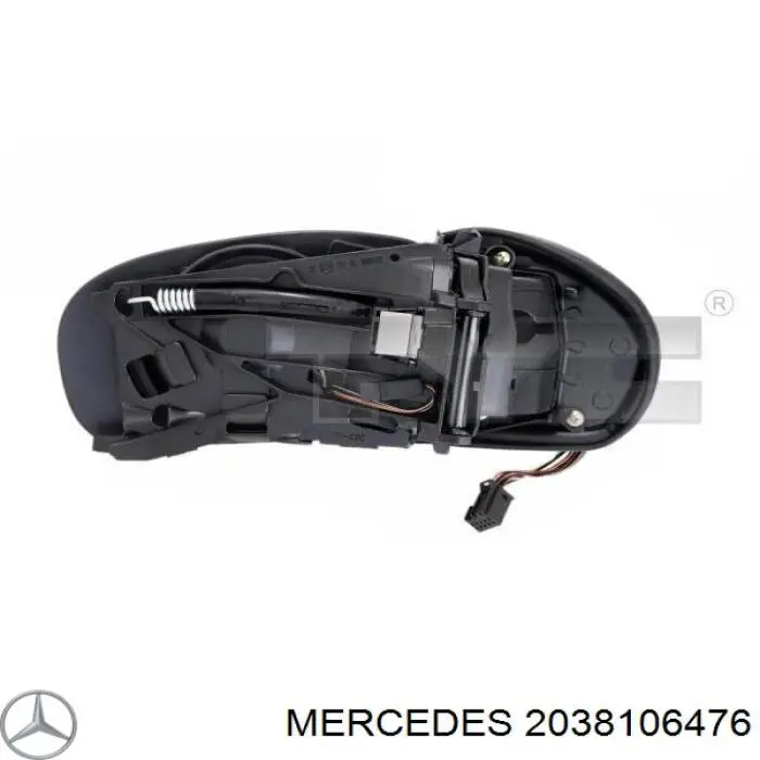 Правое боковое зеркало 2038106476 Mercedes