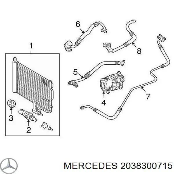  Шланг кондиционера, от осушителя к испарителю Mercedes C 