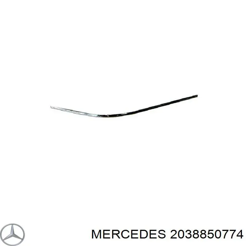 2038850774 Mercedes moldura esquerda do pára-choque dianteiro