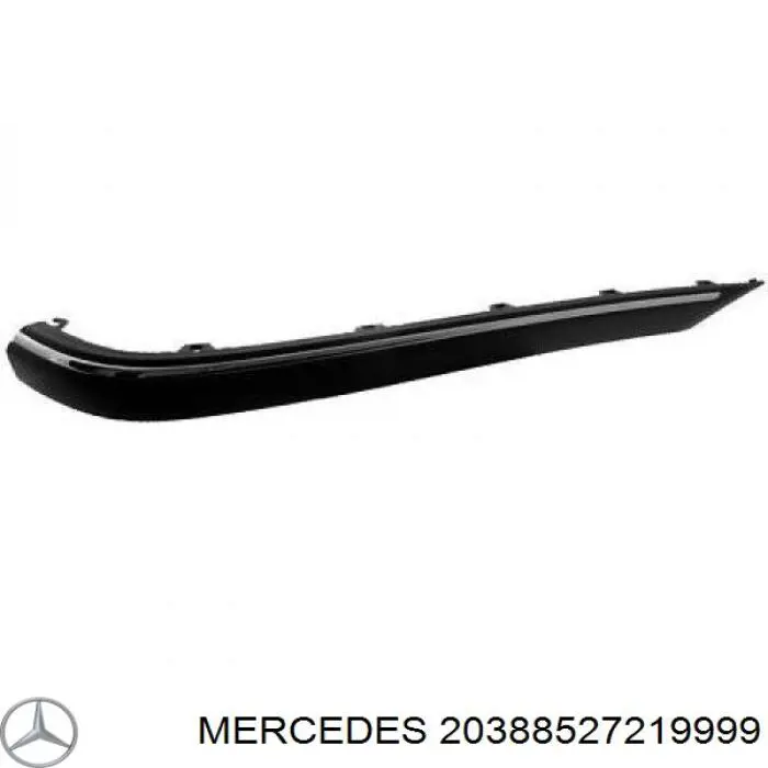 20388527219999 Mercedes placa sobreposta do pára-choque traseiro esquerdo