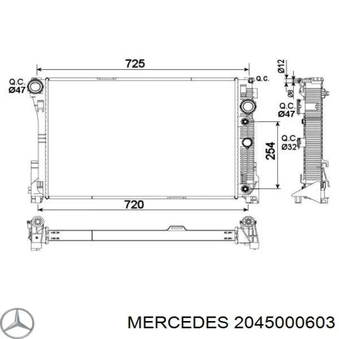 2045000603 Mercedes радиатор