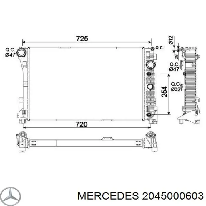 Радиатор 2045000603 Mercedes