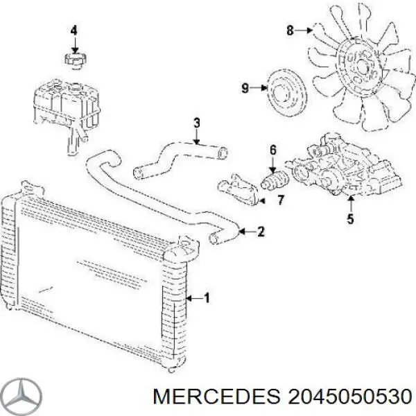 2045050530 Mercedes Воздуховоды системы охлаждения двигателя