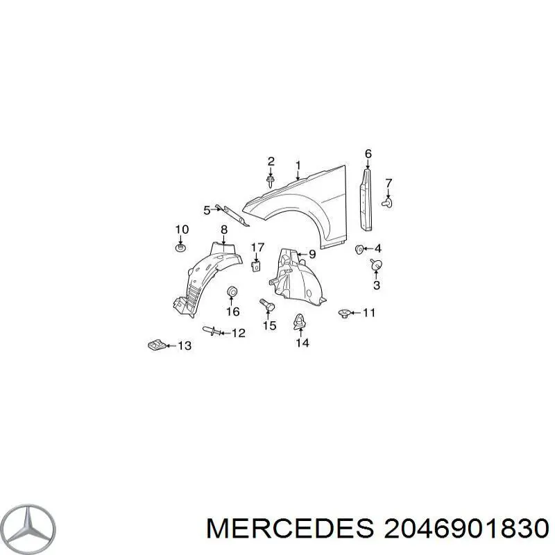 Купить 2046901830 Mercedes Подкрылок крыла переднего правый передний