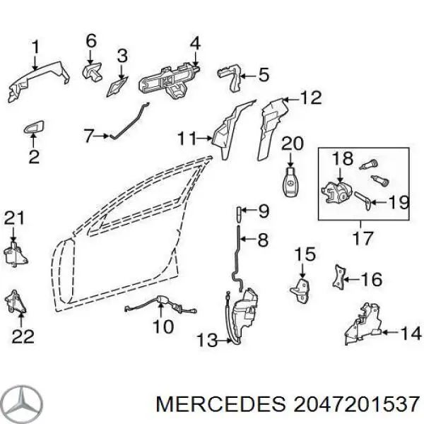 204 720 15 37 Mercedes петля двери передней левой