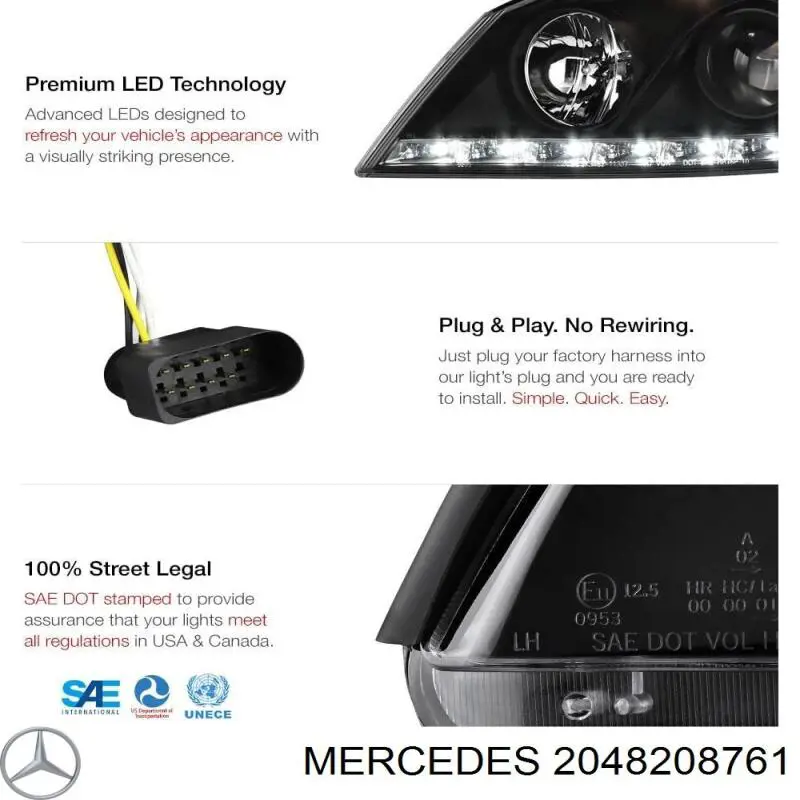 Купить 2048208761 Mercedes Фара левая передняя