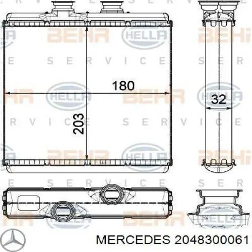 2048300061 Mercedes радиатор печки