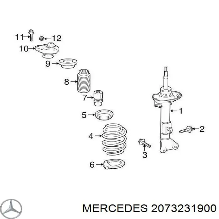 2073231900 Mercedes Стойка передняя