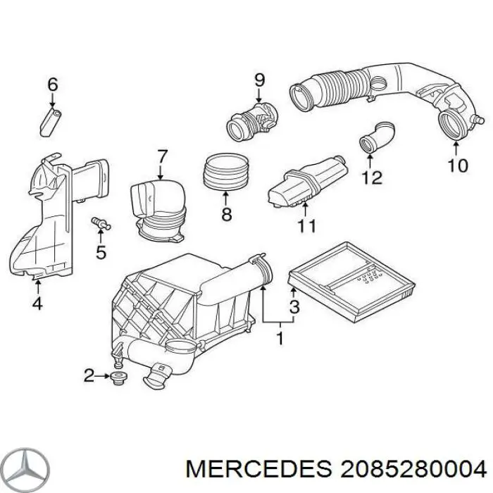 Воздухозаборник воздушного фильтра Mercedes CLK купе (C208) (1997 - 2002) цена, от 6.33 USD