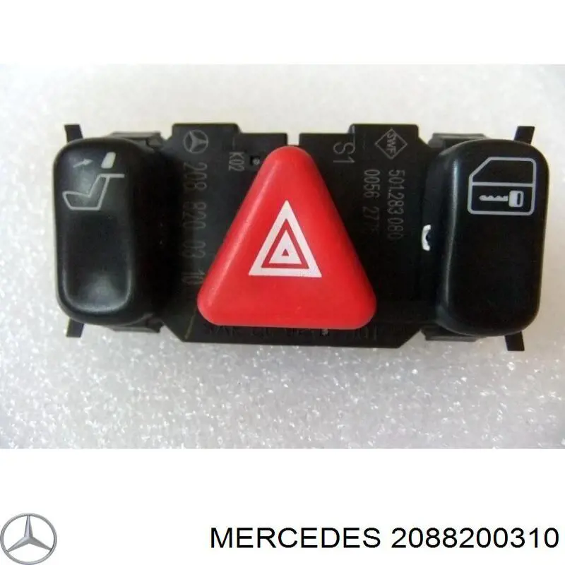  Botão de ativação do sinal de emergência Mercedes C carrinha (S202) (1996 - 2001) 
