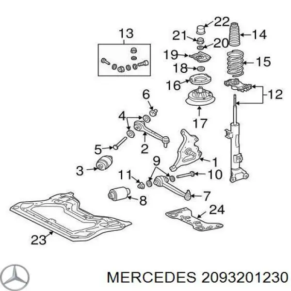 Амортизатор передний 2093201230 Mercedes