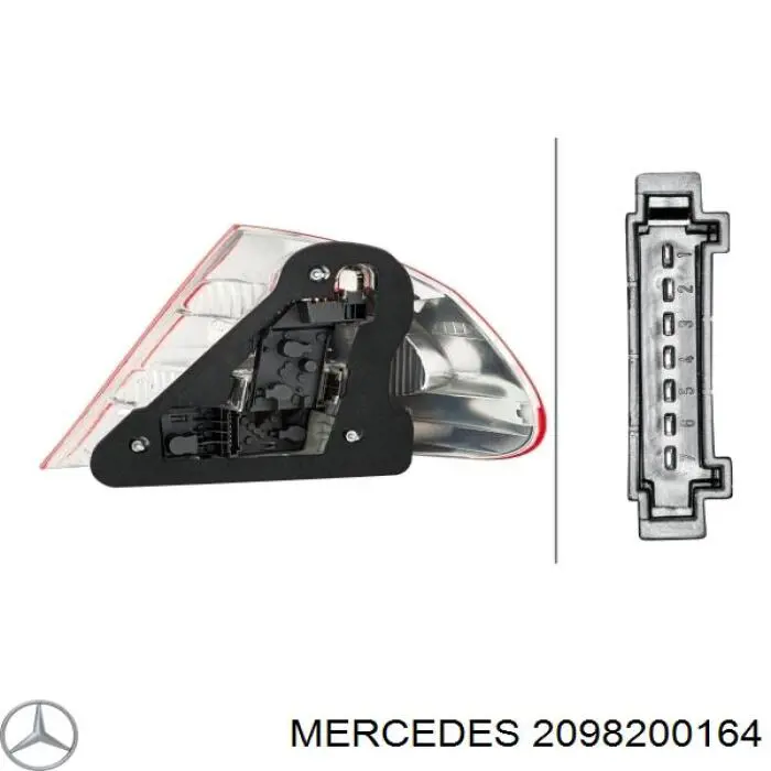 2098200164 Mercedes фонарь задний левый