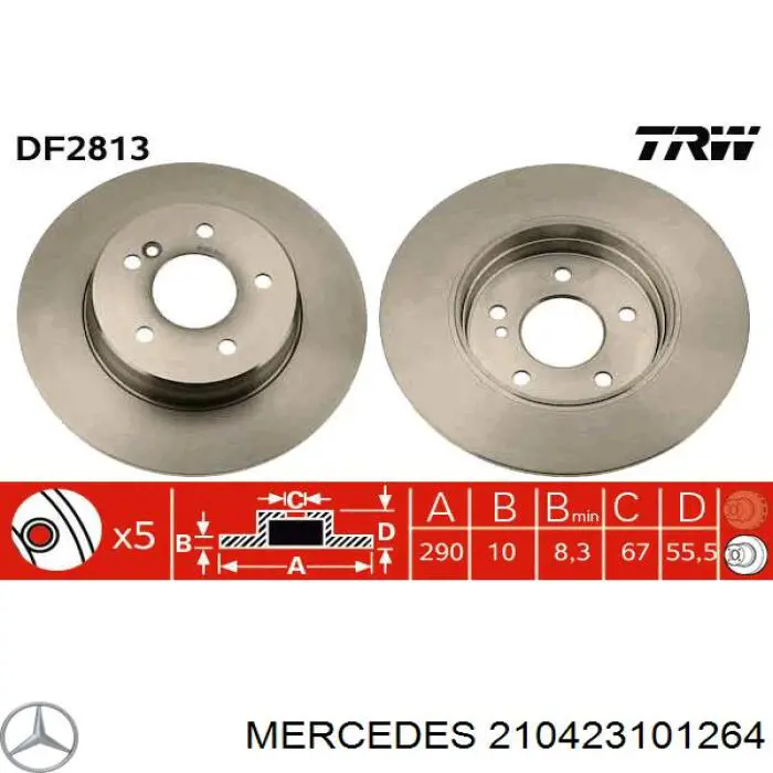210423101264 Mercedes диск тормозной задний