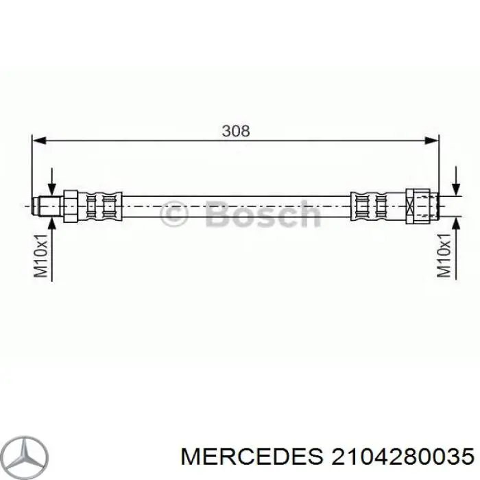 Тормозной шланг задний Mercedes 2104280035 цена, от 5.64 USD