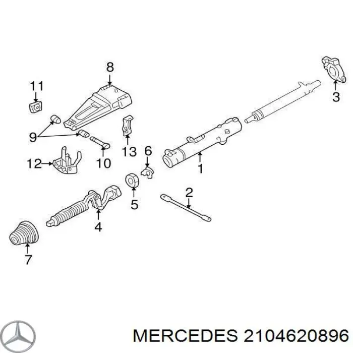 2104620896 Mercedes bota de proteção do veio de transmissão de direção