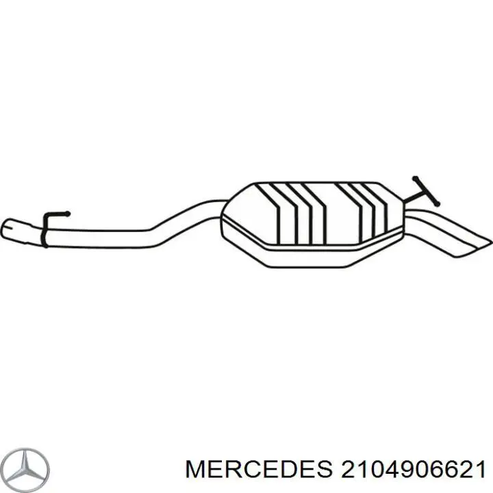 2104906621 Mercedes глушитель, задняя часть