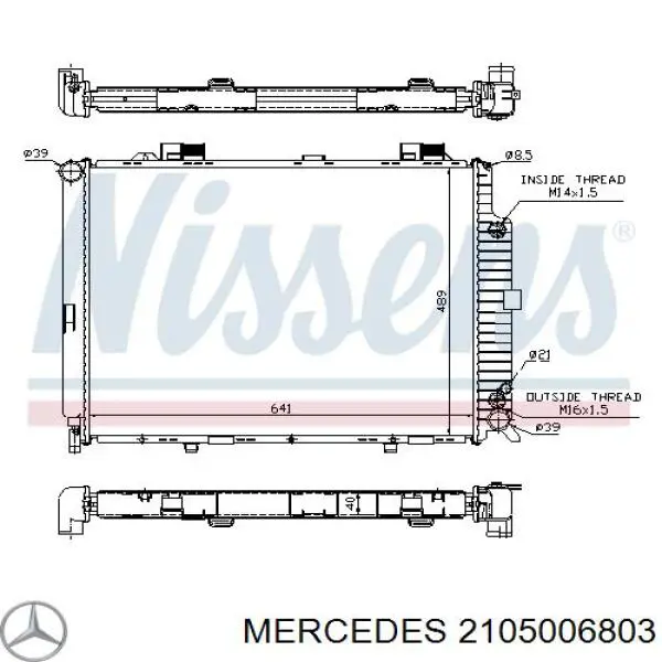 Купить 2105006803 Mercedes Радиатор водяной