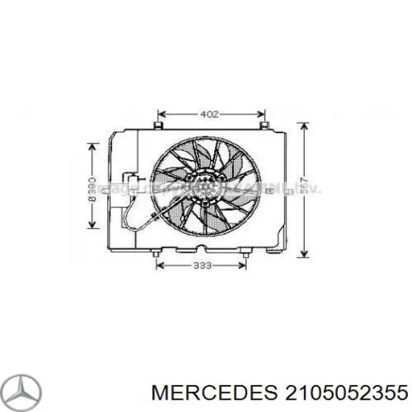 2105052355 Mercedes difusor do radiador de esfriamento