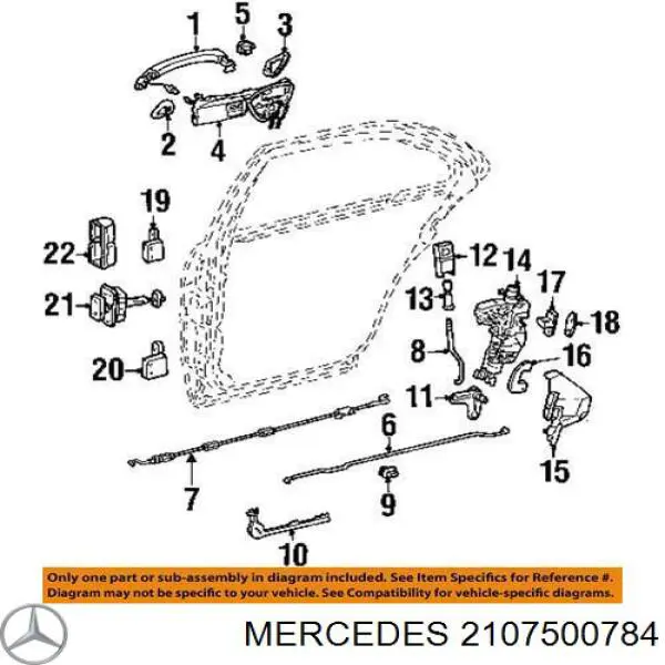 2107500784 Mercedes gozno de garra (parte complementar de fecho da porta traseira (de bagageiro, 3ª/5ª))