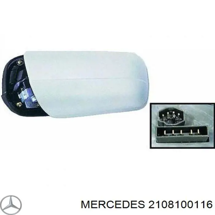 2108100116 Mercedes espelho de retrovisão esquerdo