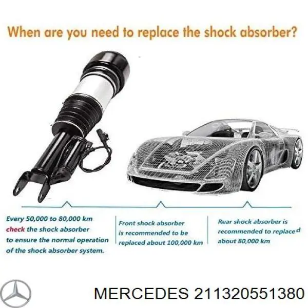 211320551380 Mercedes amortecedor dianteiro esquerdo