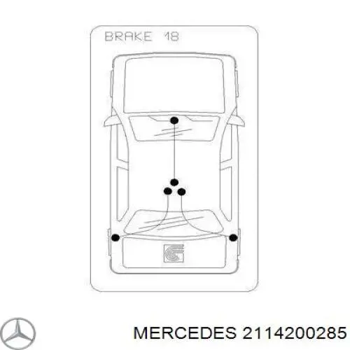 Купить 2114200285 Mercedes Трос стояночного тормоза задний левый