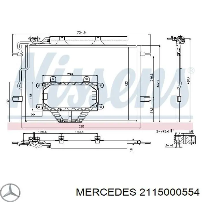 2115000554 Mercedes радиатор кондиционера