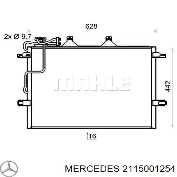 2115001254 Mercedes радиатор кондиционера